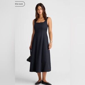 Madewell seamed square neck midi dress